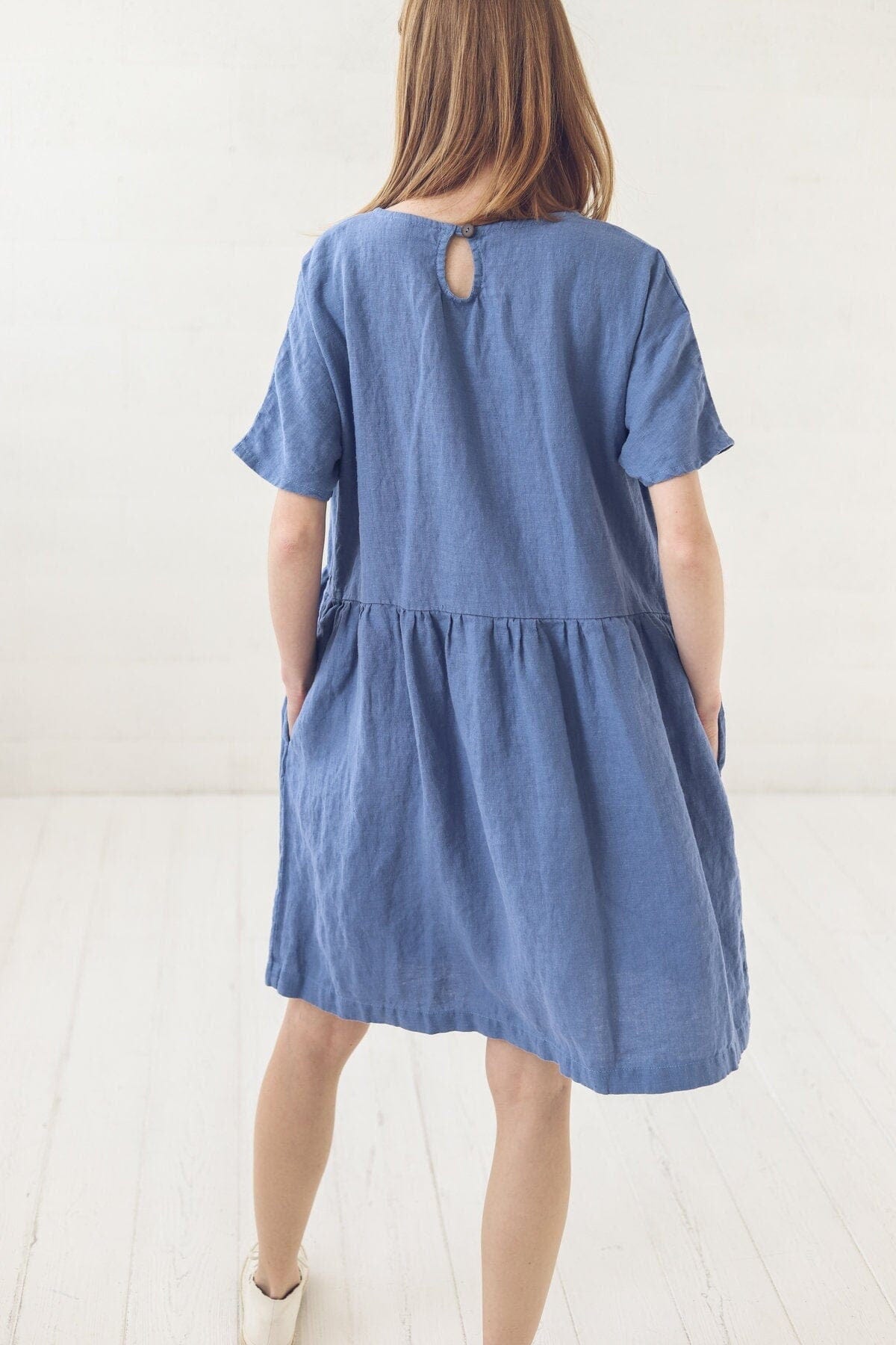 Summer Midi Linen Loose Dress Old Linen Mill 