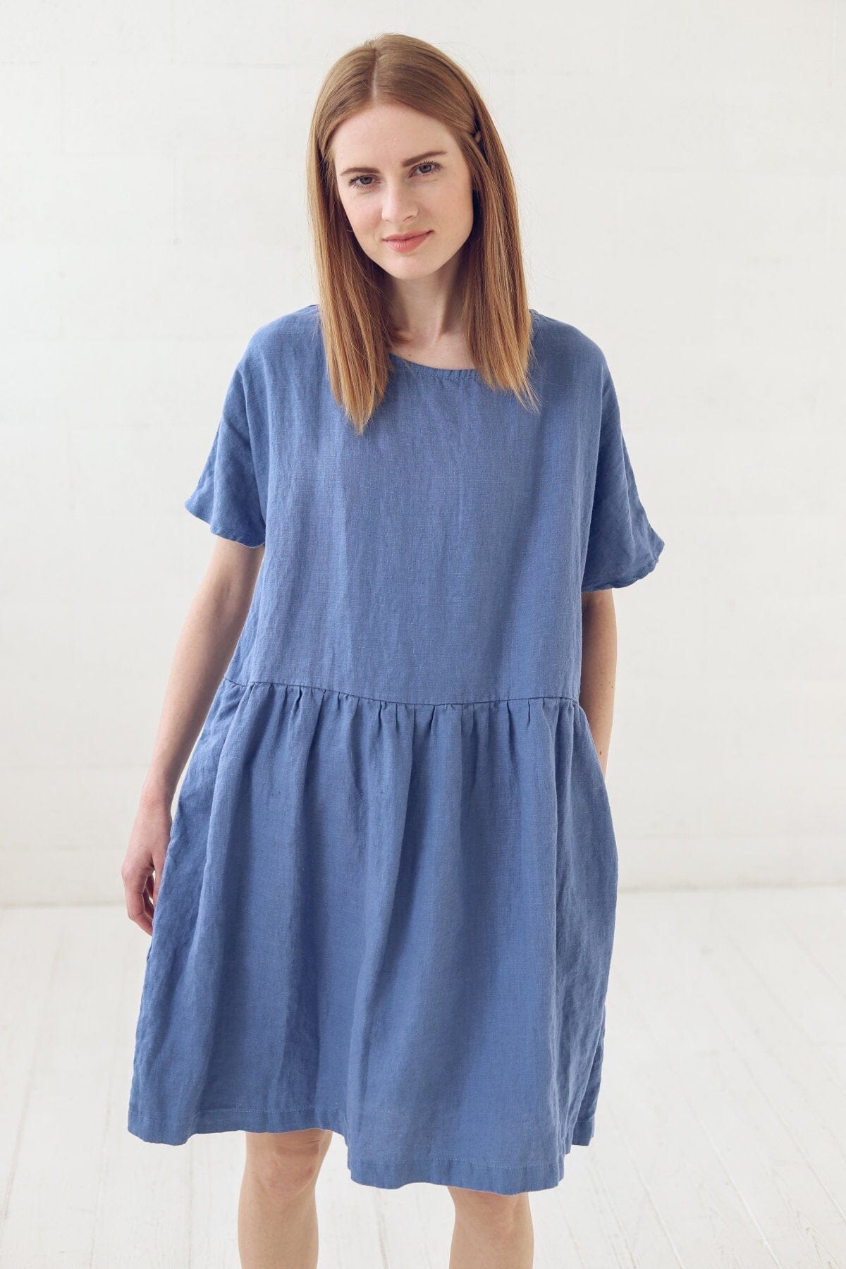 Summer Midi Linen Loose Dress Old Linen Mill 