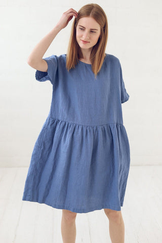 Summer Midi Linen Loose Dress Old Linen Mill 