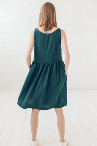 Swing Linen Dress with Pockets Old Linen Mill 