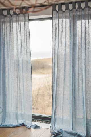 Tab Top See-Through Linen Curtains Old Linen Mill 