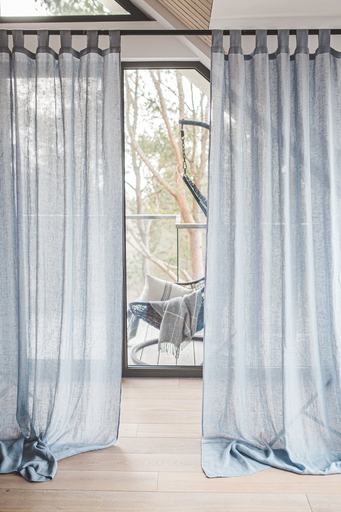 Tab Top See-Through Linen Curtains Old Linen Mill 