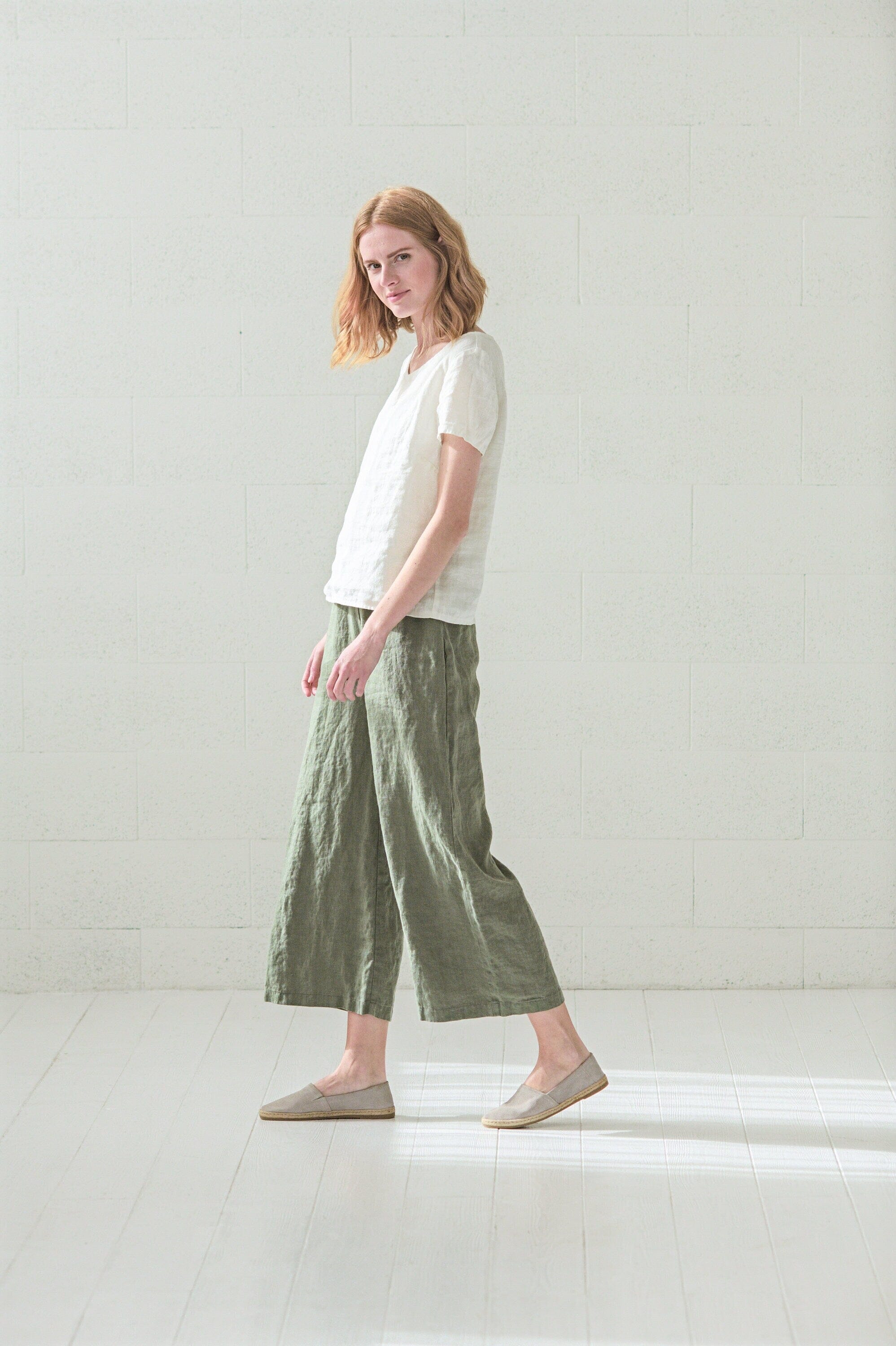 Wide Leg Loose Linen Pants Old Linen Mill 