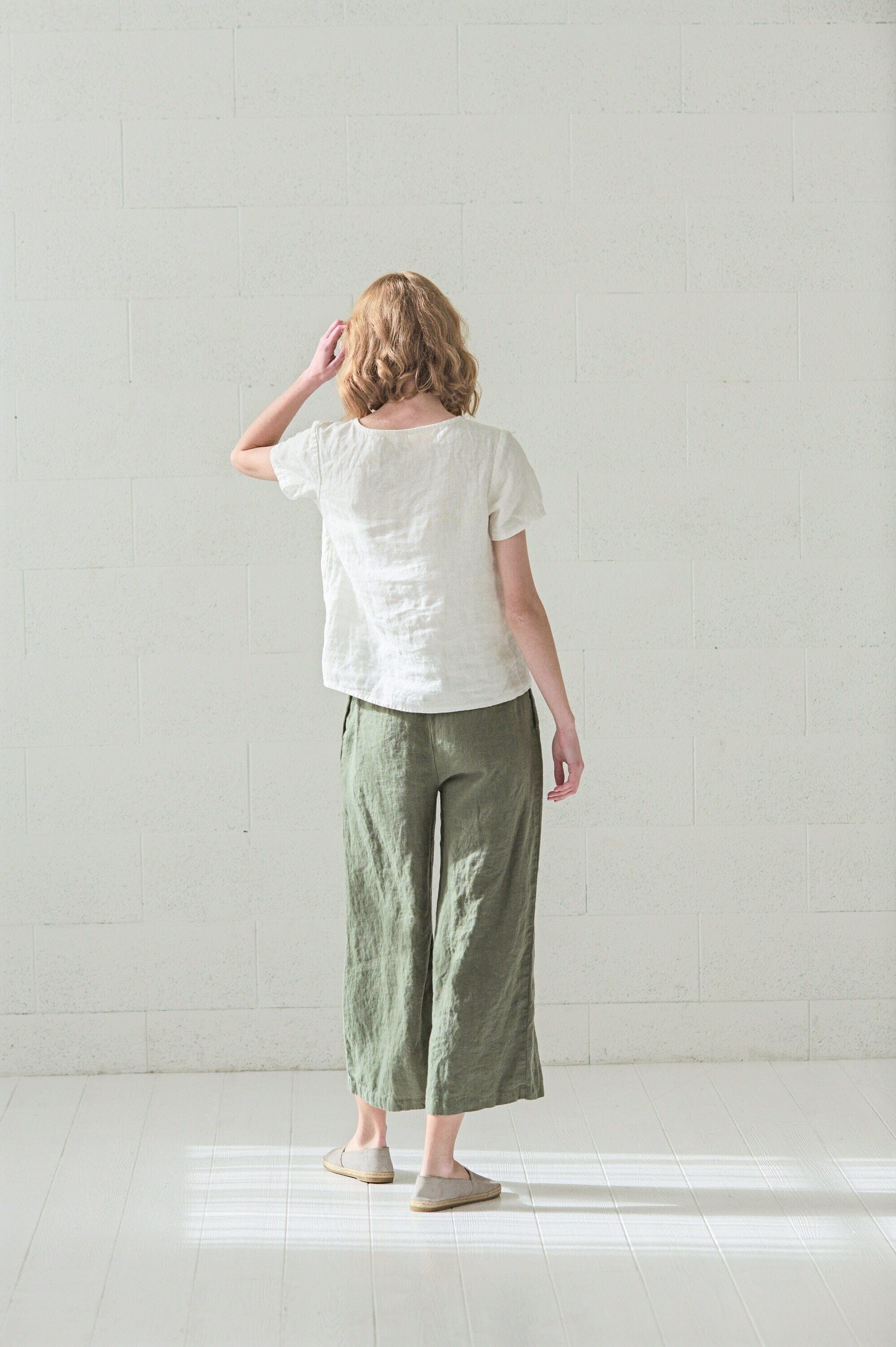 Wide Leg Loose Linen Pants Old Linen Mill 