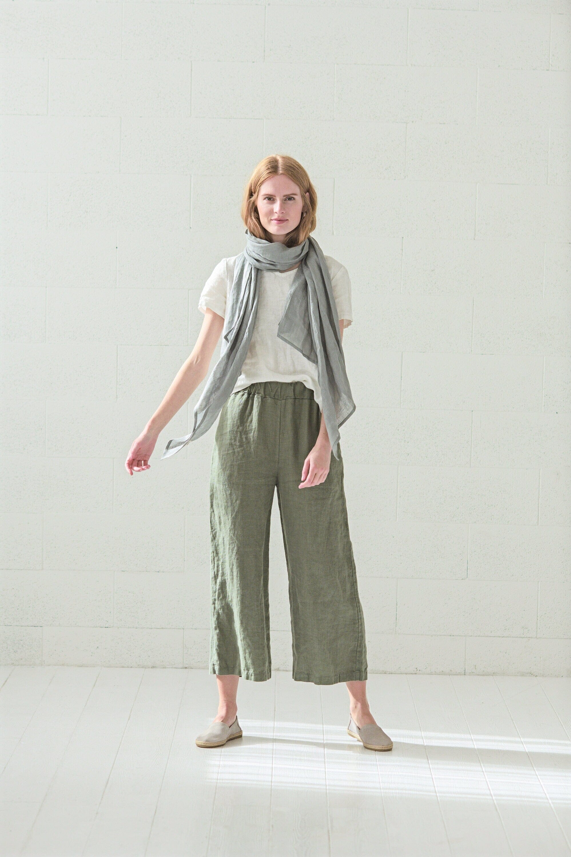 Wide Leg Loose Linen Pants Old Linen Mill 