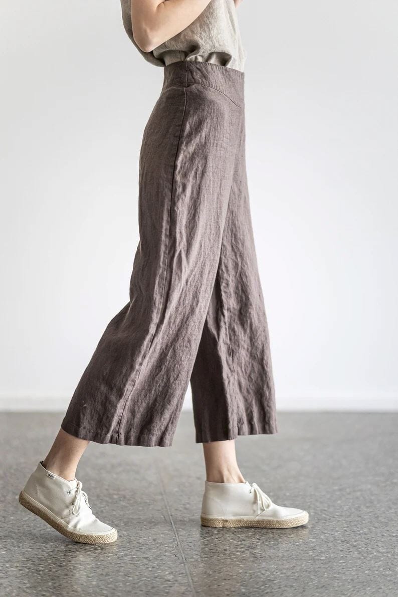 Wide-Leg Summer Linen Pants Old Linen Mill 