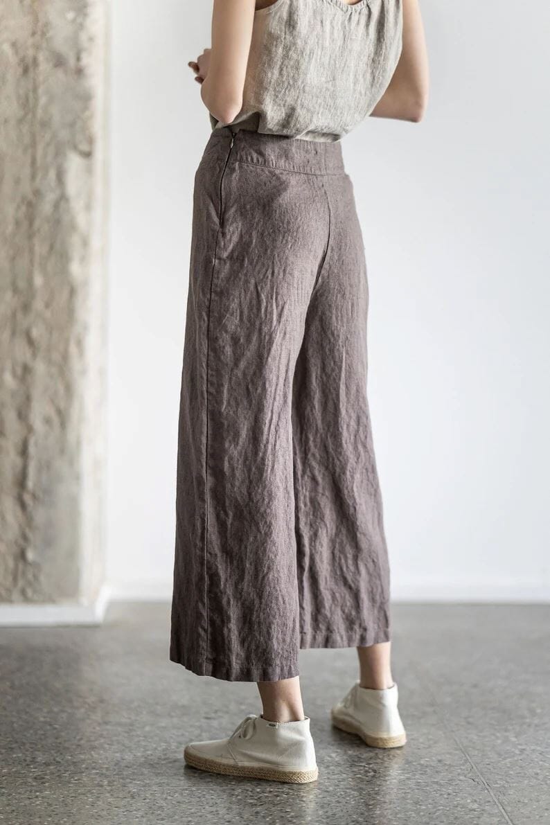 Wide-Leg Summer Linen Pants Old Linen Mill 