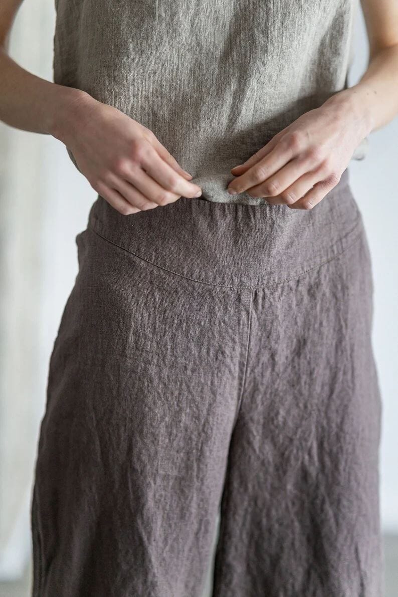 Wide-Leg Summer Linen Pants Old Linen Mill 