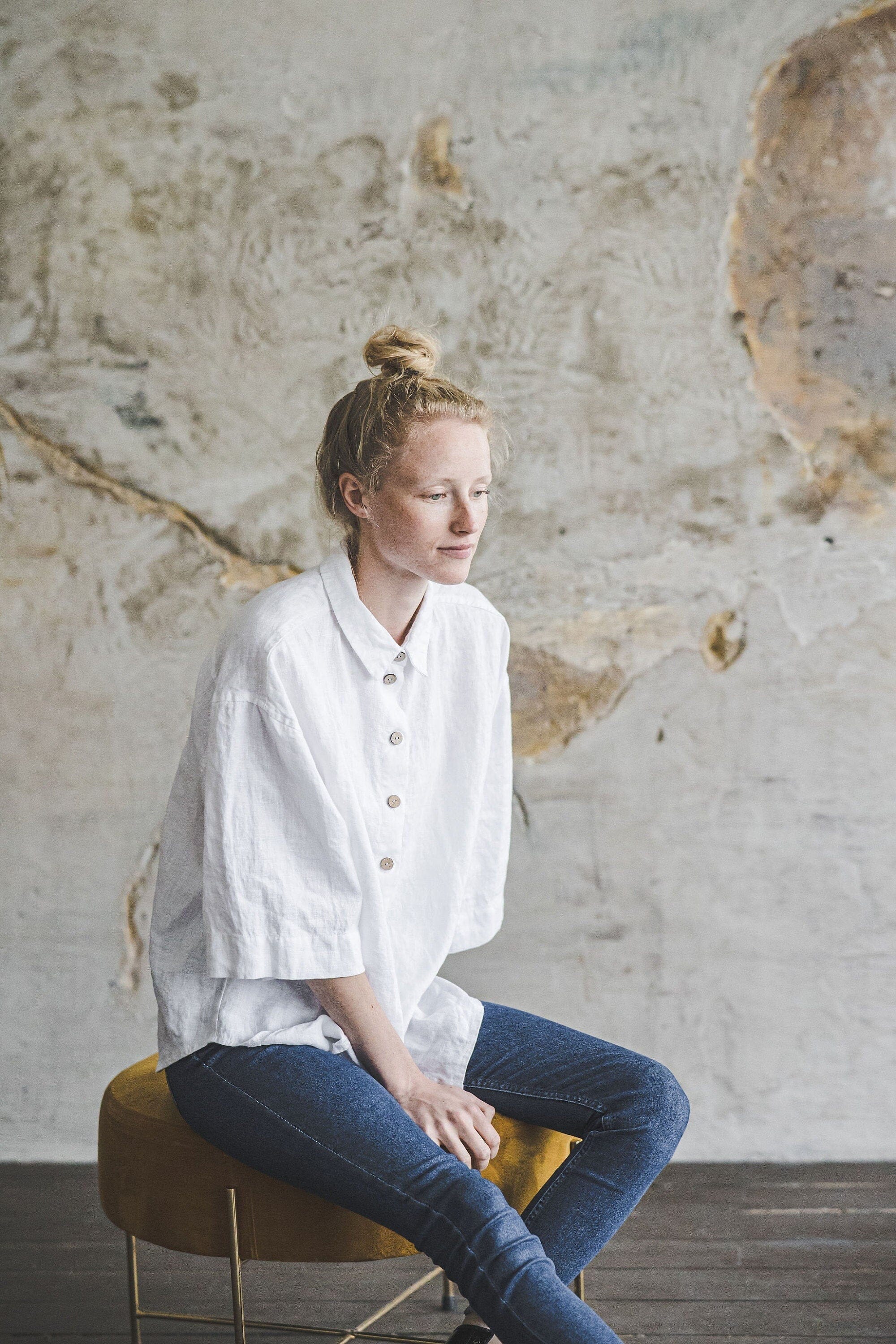 Wide Sleeves Linen Shirt Old Linen Mill 