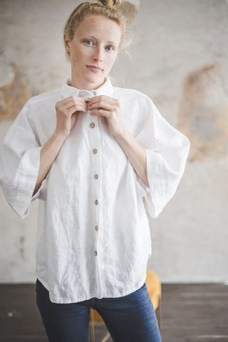 Wide Sleeves Linen Shirt Old Linen Mill 