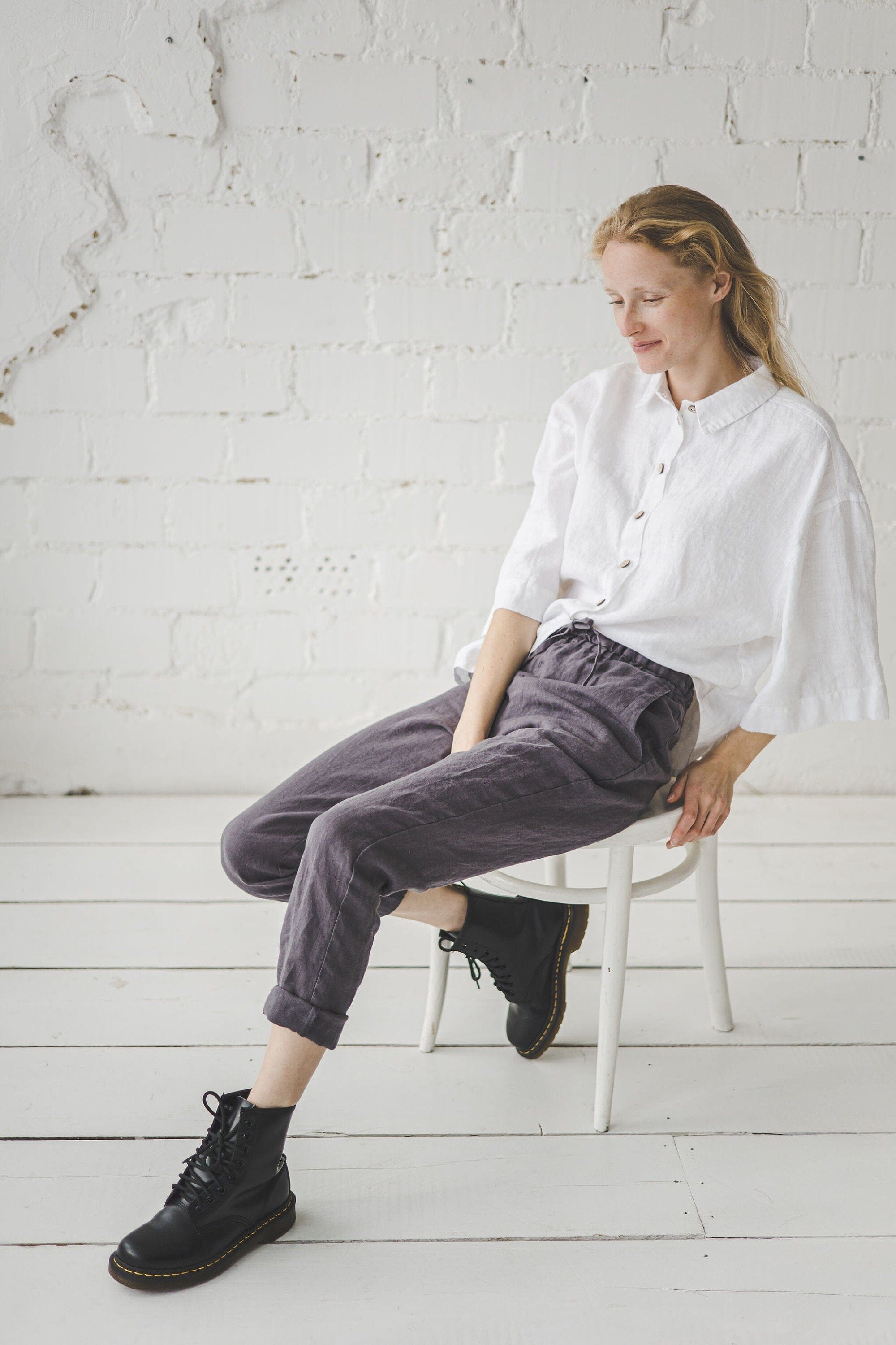 Wide Sleeves Linen Shirt Old Linen Mill 