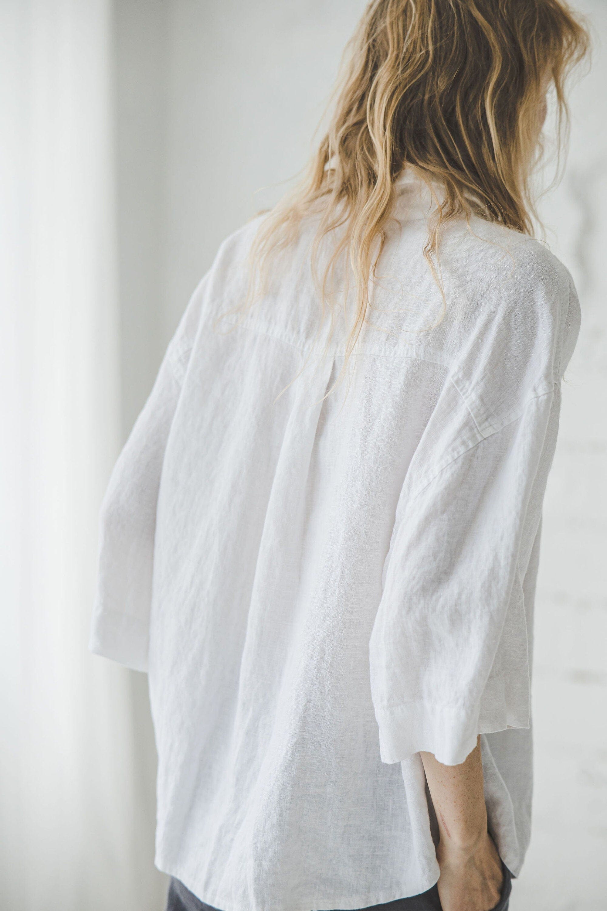 Wide Sleeves Linen Shirt Old Linen Mill 