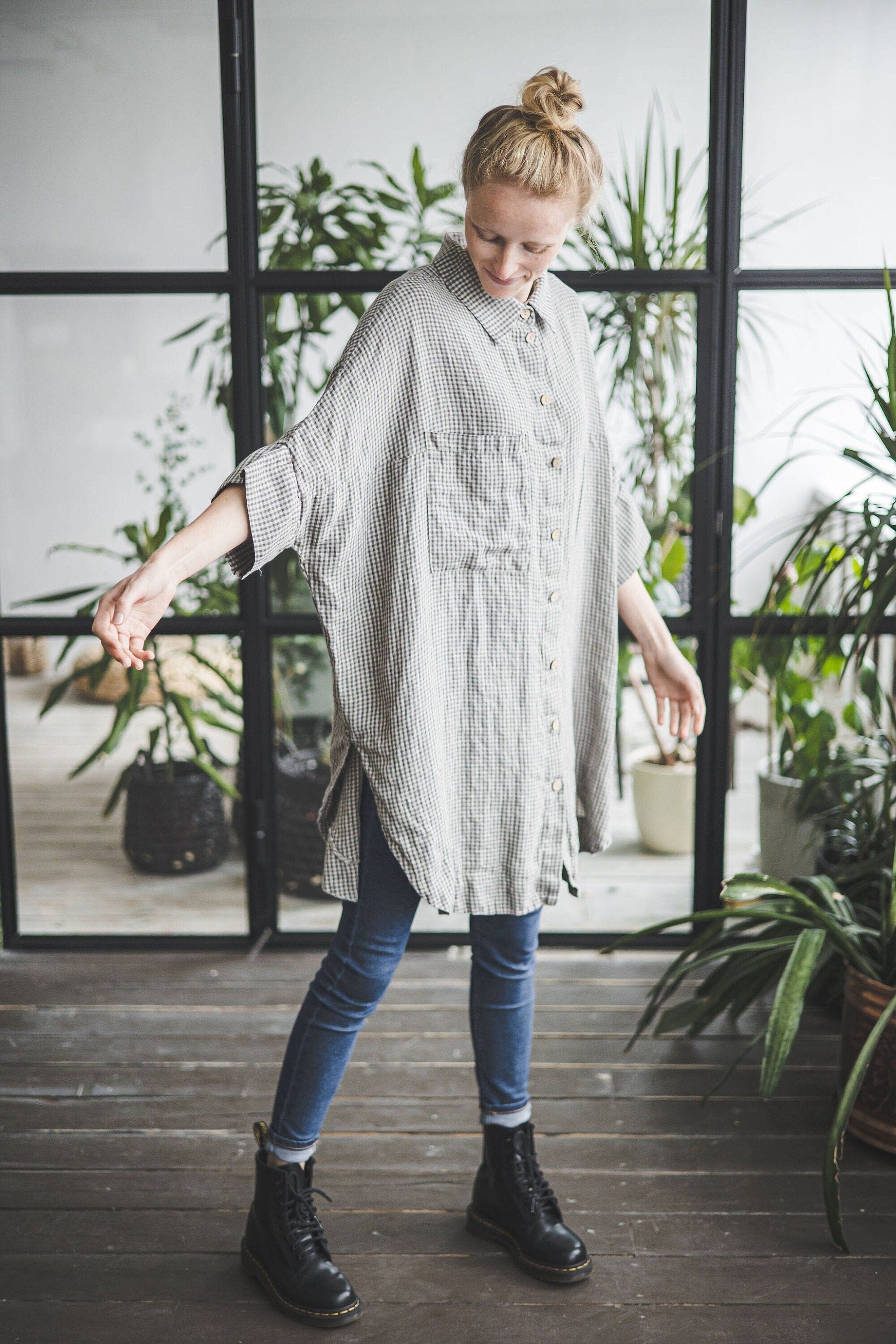 Wide Sleeves Linen Shirts Old Linen Mill 