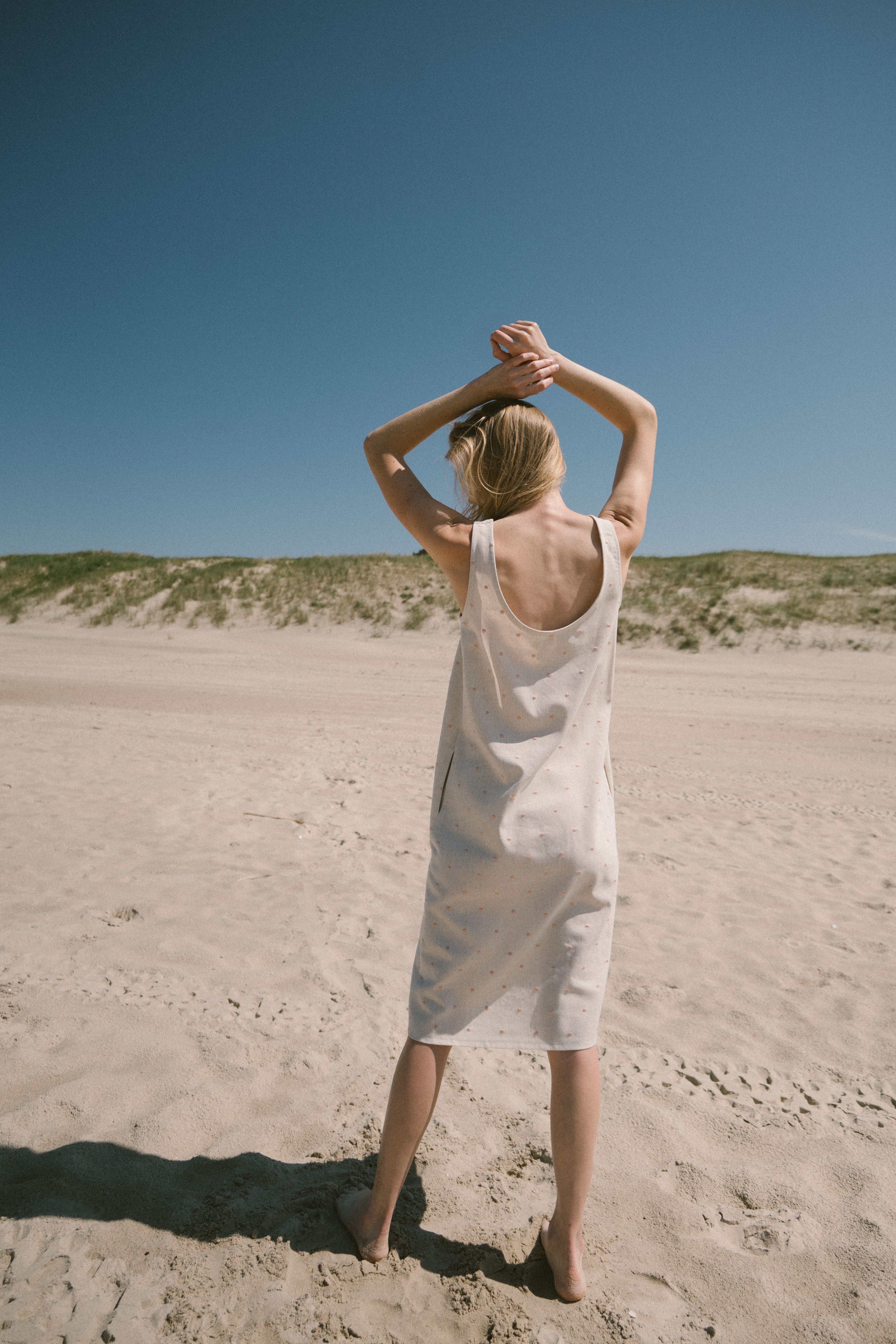 Women Slip Polka Dot Dress D04 Old Linen Mill