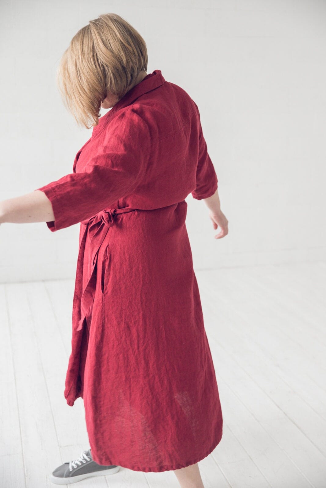 Wrap Linen Long Robe Dress Old Linen Mill 