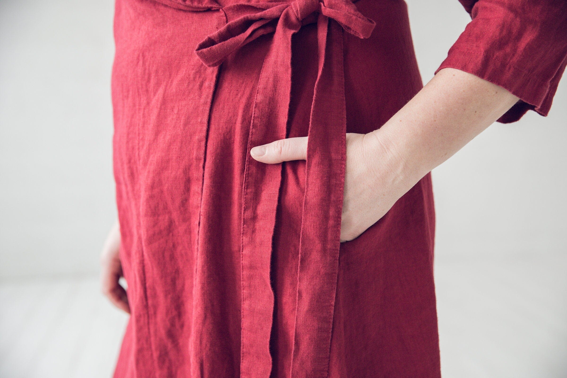 Wrap Linen Long Robe Dress Old Linen Mill 