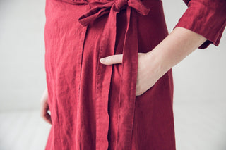 Wrap Linen Long Robe Dress Old Linen Mill 