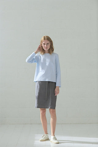 Wrap Linen Midi Skirt Old Linen Mill 