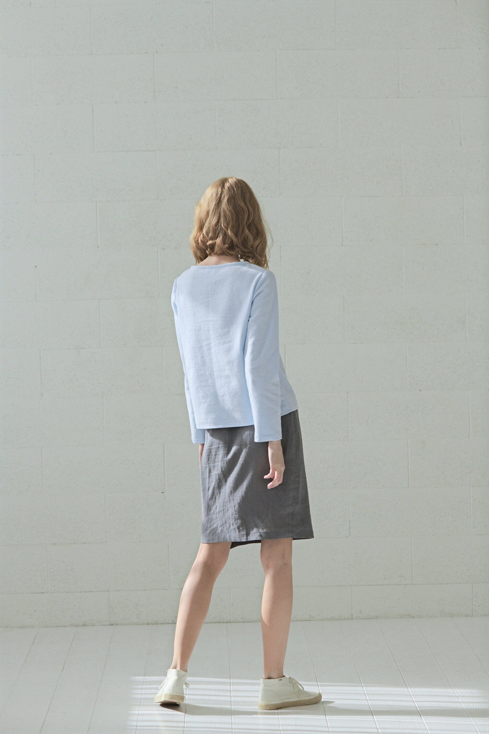 Wrap Linen Midi Skirt Old Linen Mill 
