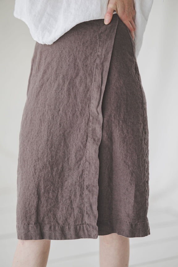 Vintage Wrap Linen Skirt