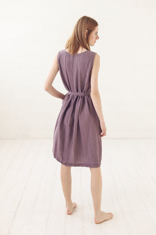 Wrap Linen Sleeveless Dress Old Linen Mill 