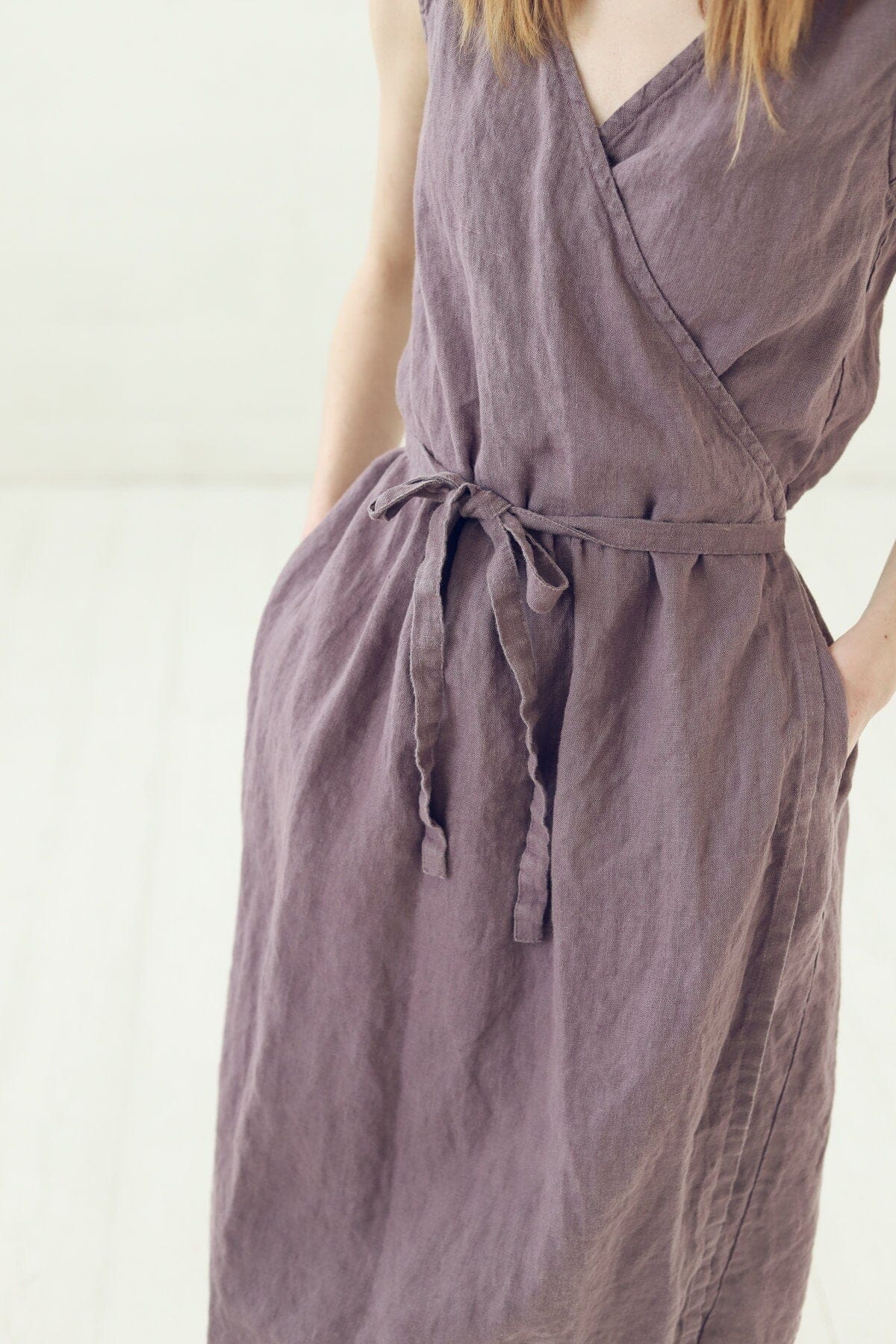 Wrap Linen Sleeveless Dress – Old Linen Mill