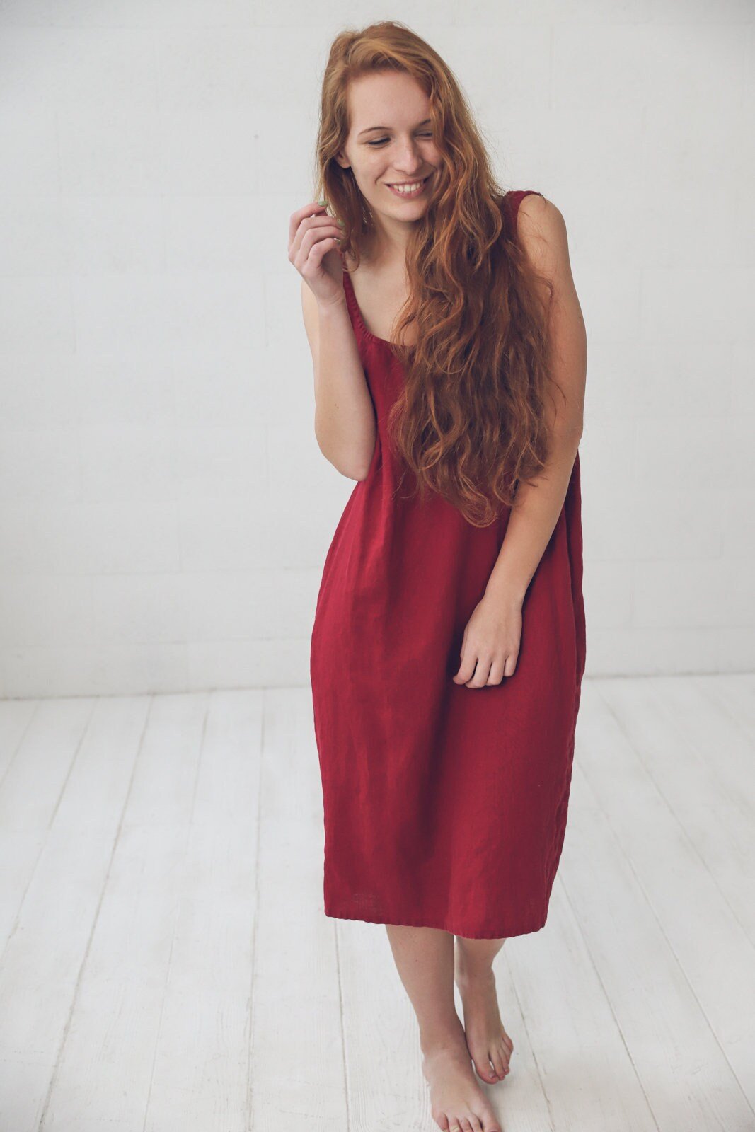 Summer Sleeveless Linen Dress Old Linen Mill 